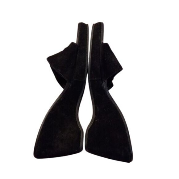 Donald J Pliner 9 M Womens Wedge Sandals Black Leather Suede Slide Buckle Italy - Picture 4 of 11